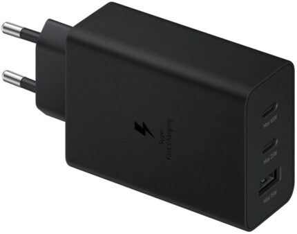 CARICABATTERIA DA RETE SAMSUNG SUPER FAST CHARGING 65W EP-T6530NBEGEU 2 PORTE USB-C/1 PORTA USB-A BLACK